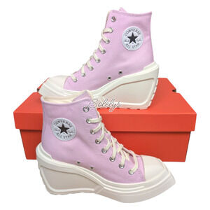 Converse Chuck 70 De Luxe Wedge Platform Sneaker Stardust Lilac Pink 7.5 NEW